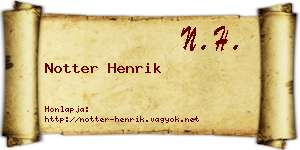 Notter Henrik névjegykártya